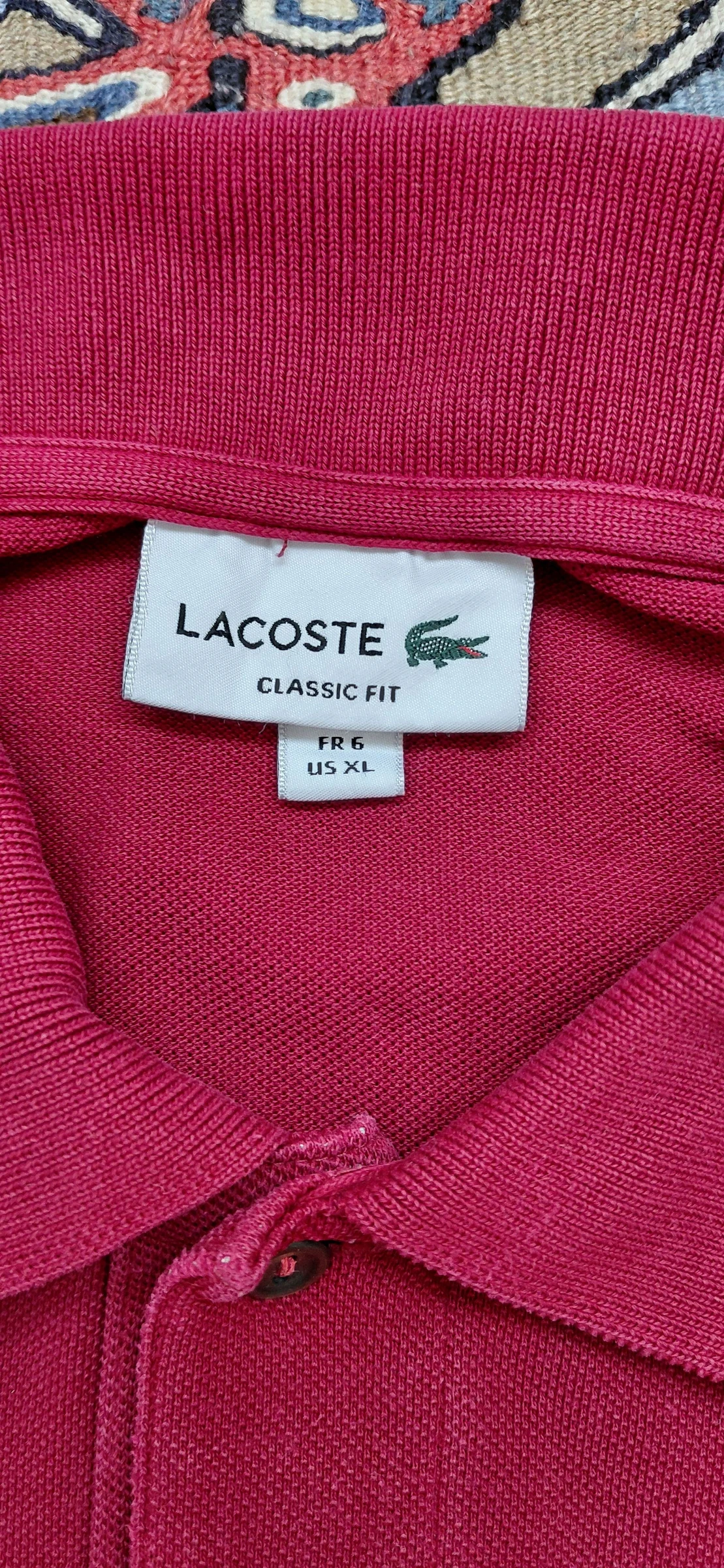 Lacoste Bordeaux Men's Long Sleeve Polo Shirt Size XL – 100% Authentic – Very Good Condition – photo 5